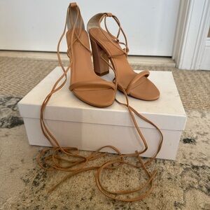 RAYE Camel Strappy Heels